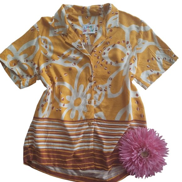 Vintage Jams World Hawaiian Printed Short Sleeve Shirt - Picture 4 of 14